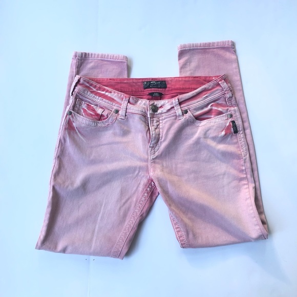 Silver Jeans Denim - ⚡️⚡️Silver jeans pink distressed Suki skinny jeans